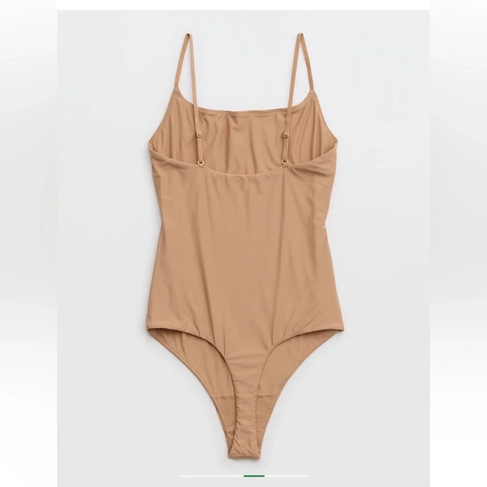 NWT AERIE Smoothez Tank Top Bodysuit - Beach Dune - Medium - Picture 4 of 13
